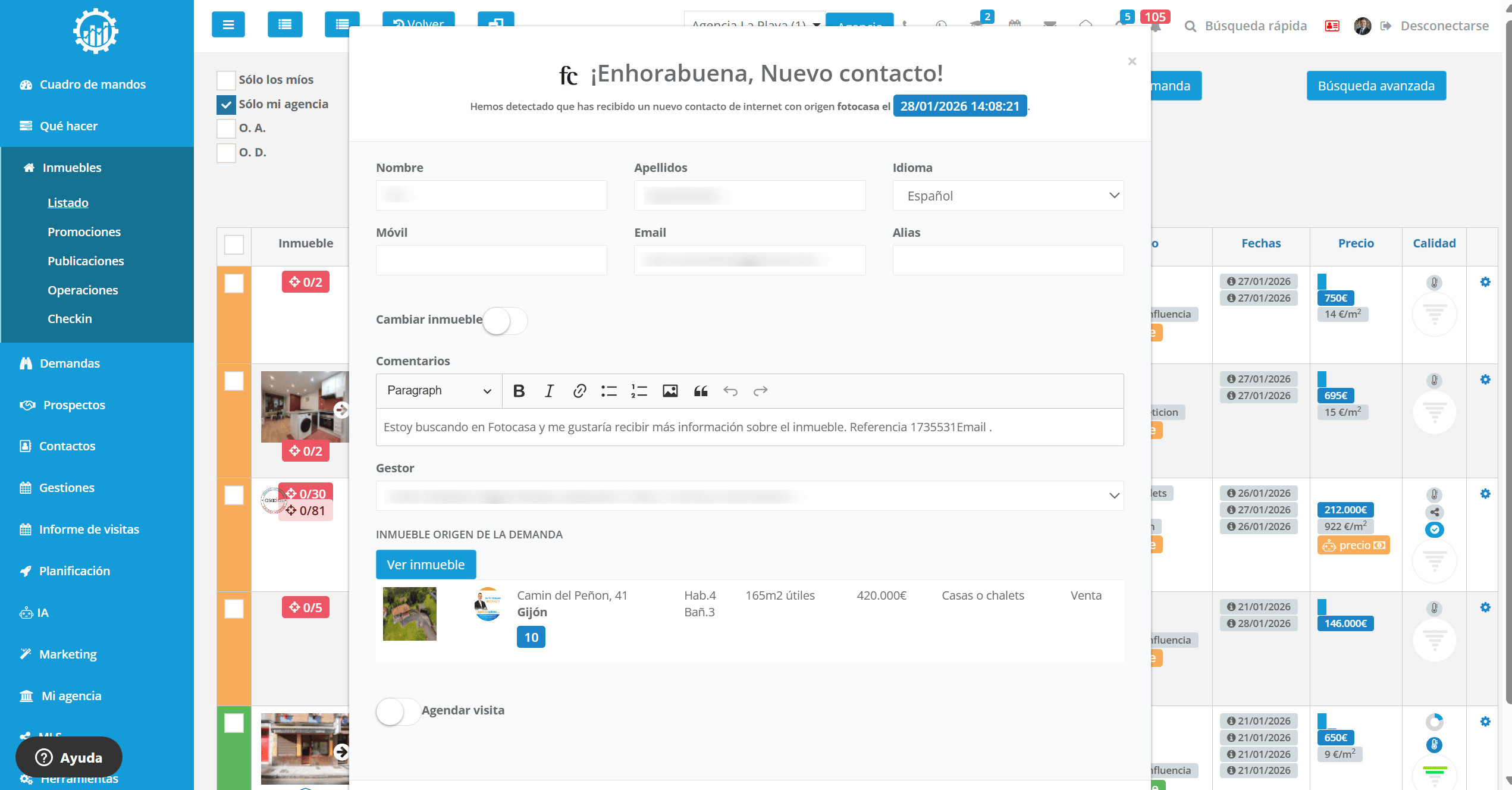 Gestión de Leads